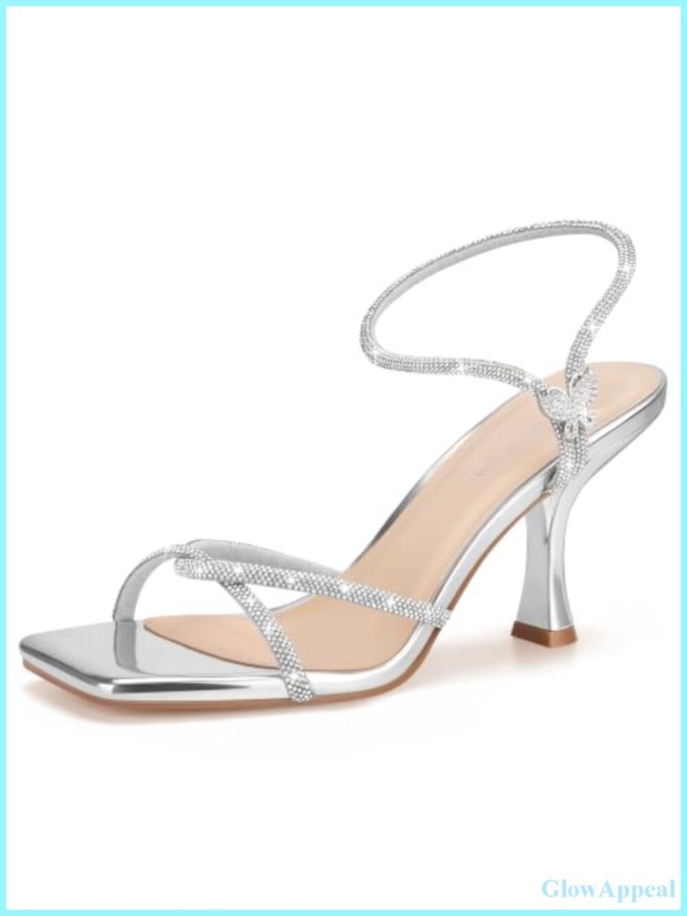 Faux Leather Kitten Heel Strappy Sandals Square Open Toe Formal Evening